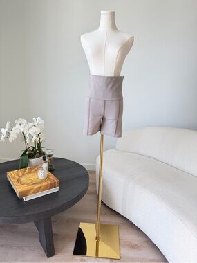 Live the Process Prism Biker Shorts Taupe High Waist Size L Made in USA